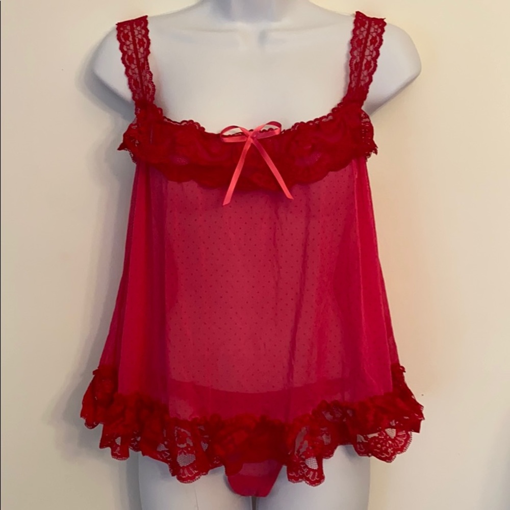 Vintage 2005 VS Sexy Little Things polka dot cami & v-string set